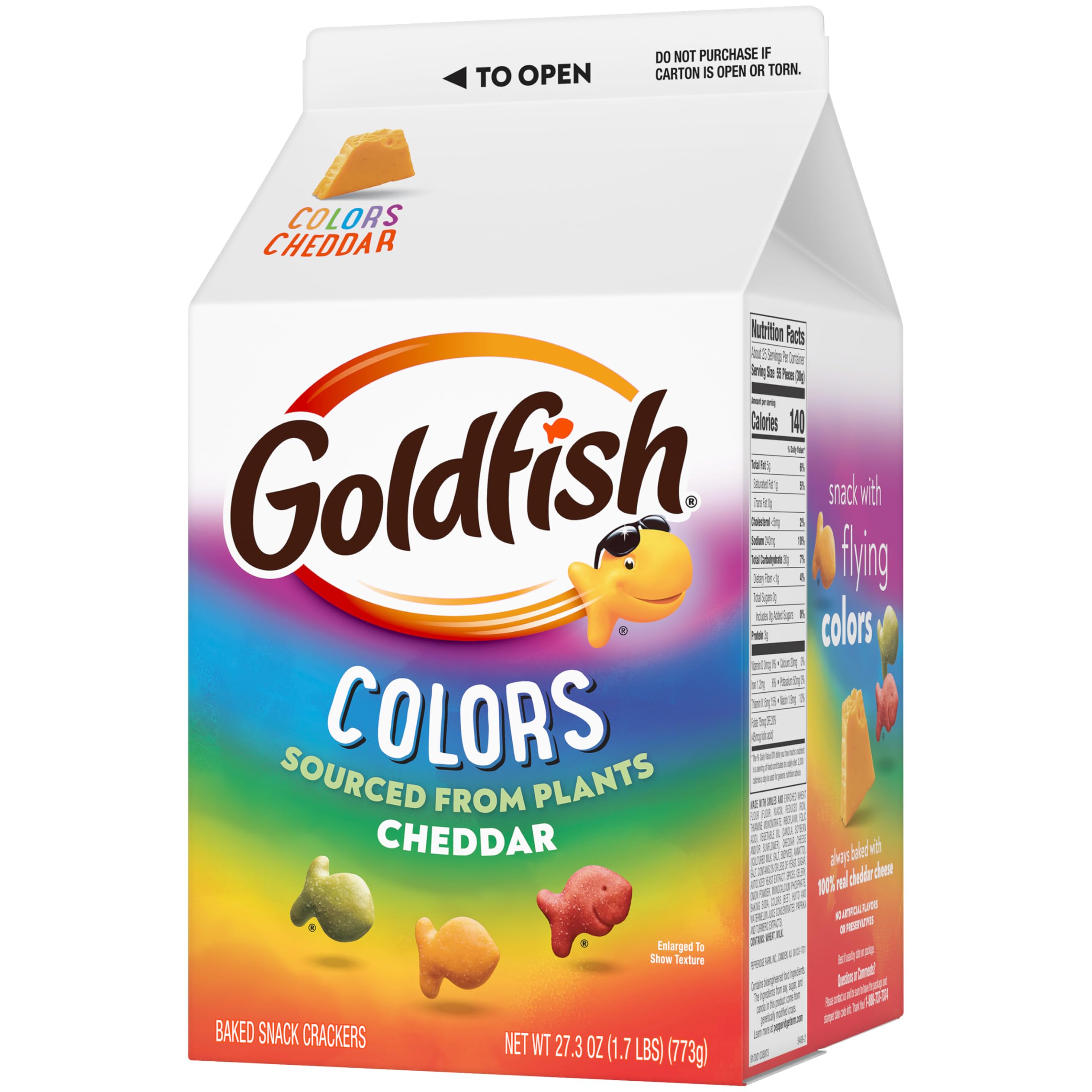 Goldfish Colors Cheddar Cheese Crackers party-table setting for shared nibbling and easy serving