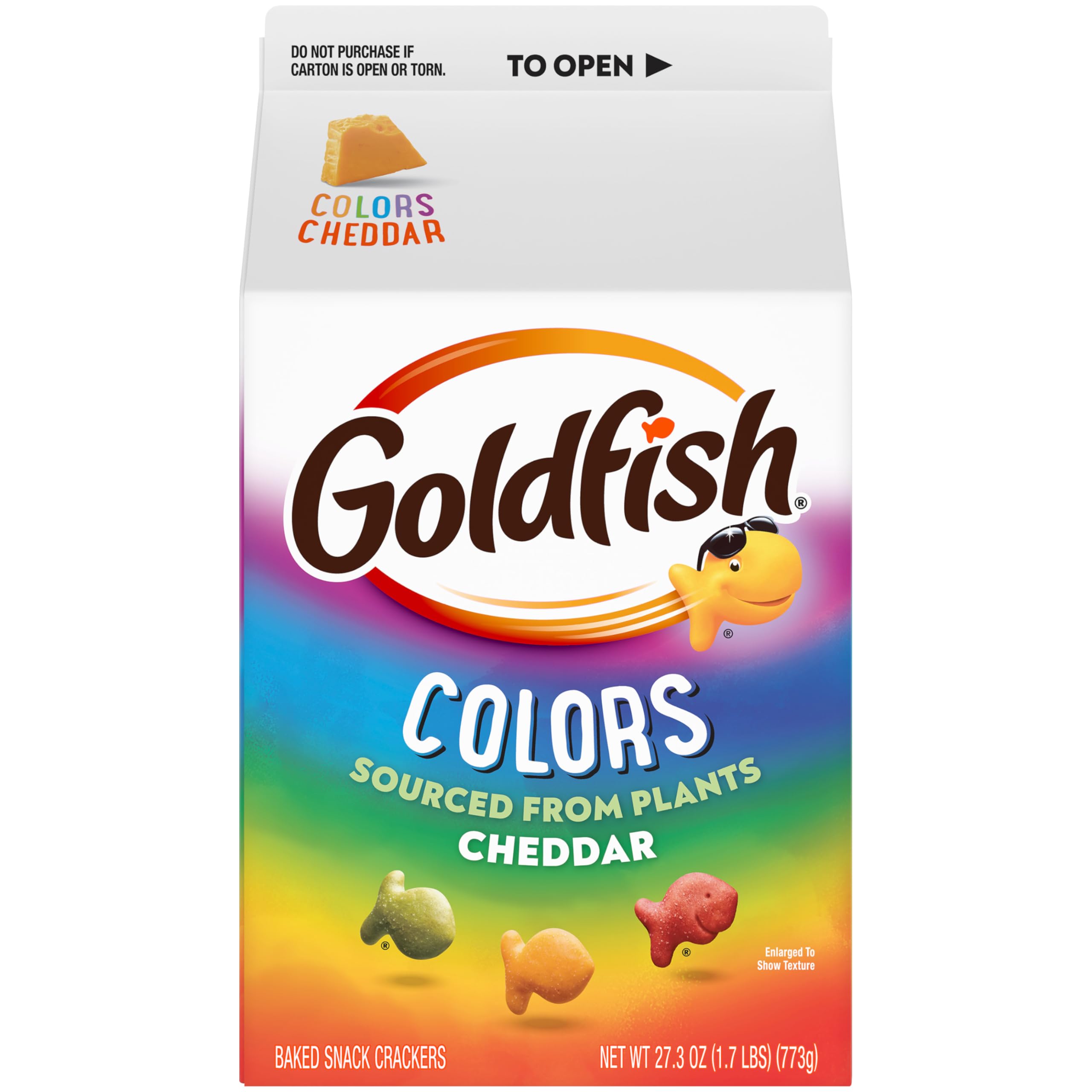 Goldfish Colors Cheddar Cheese Crackers serving bowl ready for family snack time