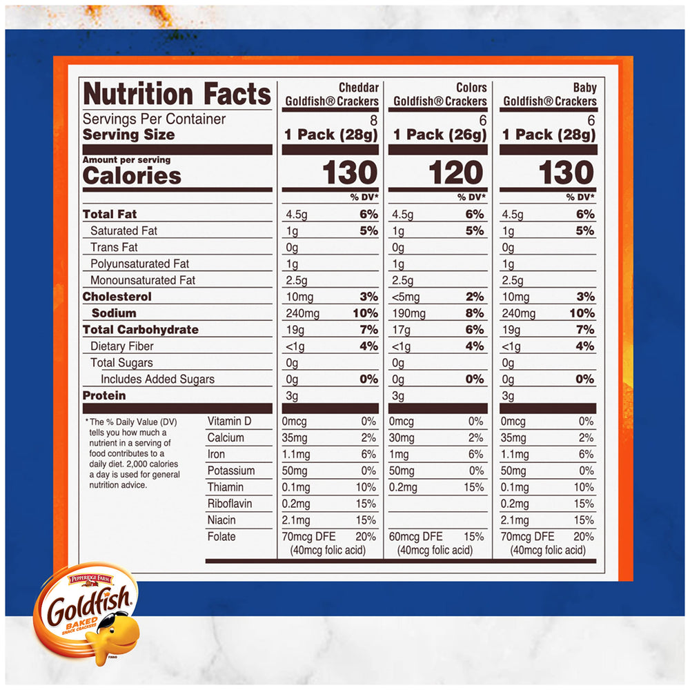 Goldfish Colors crackers pack vibrant variety ideal for lunch boxes.