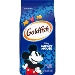 Goldfish Disney Mickey Mouse cheddar crackers bag for family movie night snack