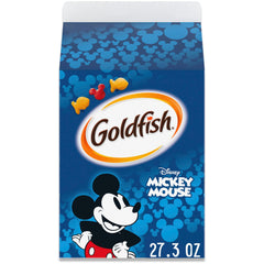 Goldfish Disney Mickey cheddar crackers in a pack shot for snacking