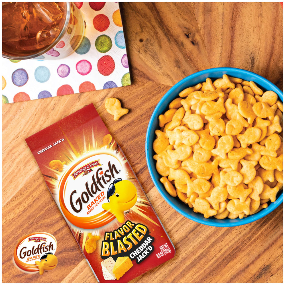 Goldfish crackers sprinkled on a salad for crunch