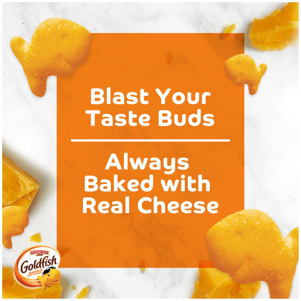 Goldfish crackers beside warm soup for flavor boost