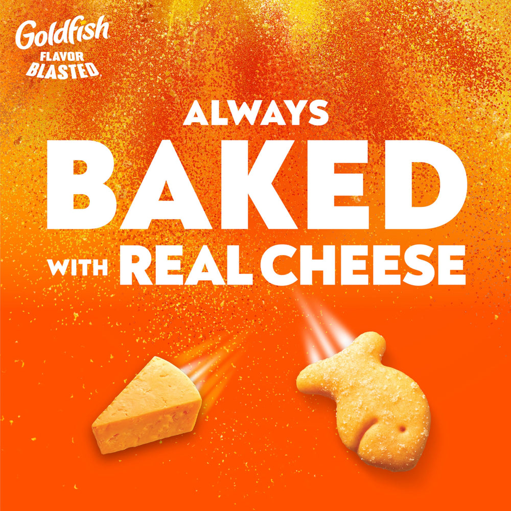 Goldfish Flavor Blasted Xtra Cheddar crackers sprinkled on soup