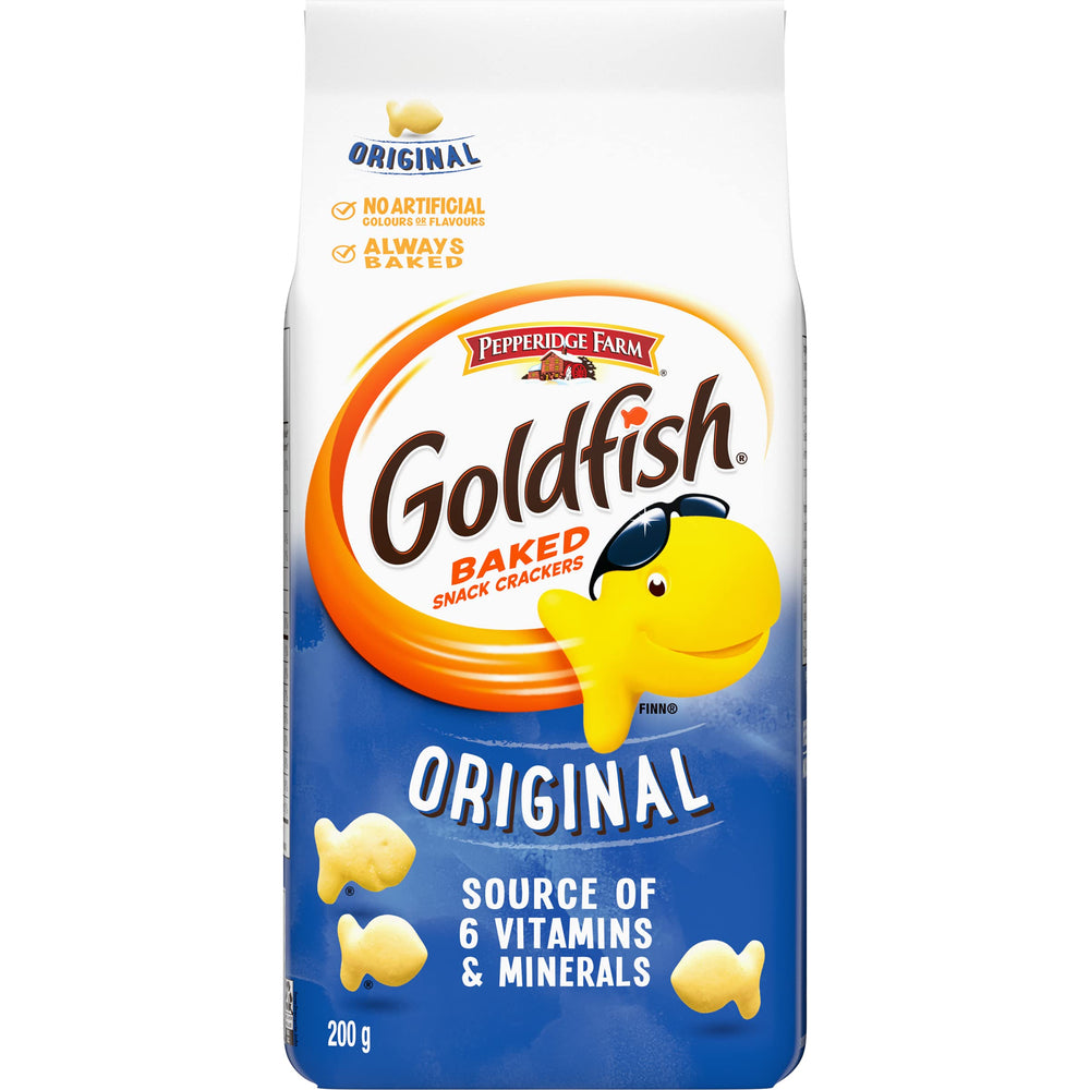 Goldfish front packaging showing Pepperidge Farm logo and 200g label for brand assurance