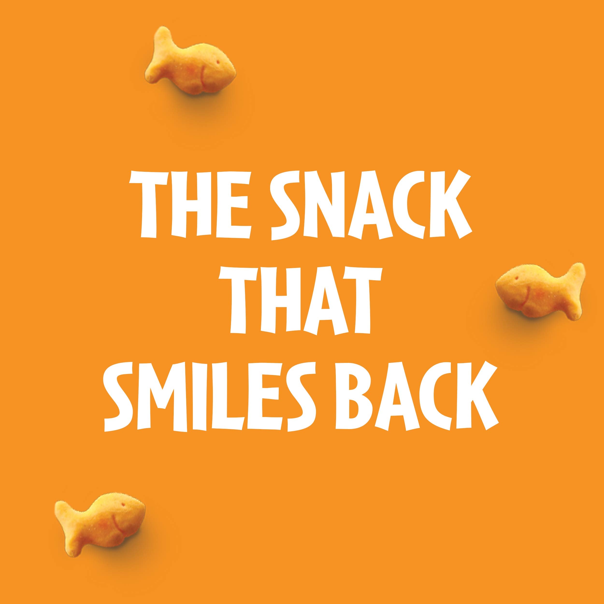 Goldfish bulk case stacked to show large quantity and stocking convenience benefit