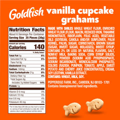 Goldfish Grahams Vanilla Cupcake pack, convenient on-the-go snacking option.