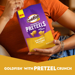 Goldfish Honey Mustard Pretzels bite-sized pieces ready for quick snacking.