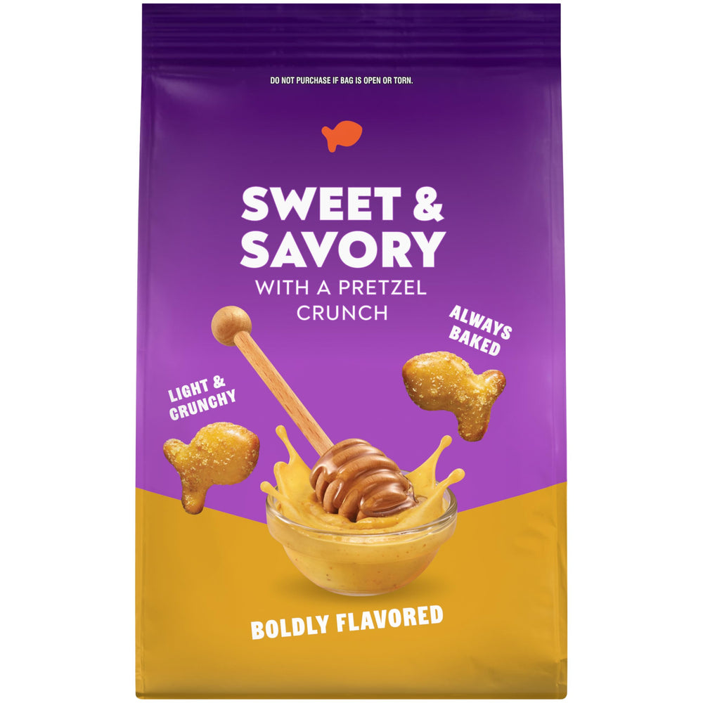 Goldfish Honey Mustard Pretzels during a movie night for shared crunch.