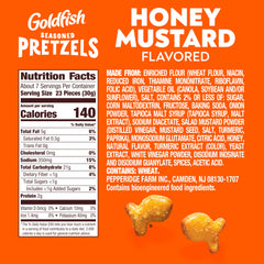 Goldfish Honey Mustard Pretzels in hand show bite-sized snacks for study or movie night.