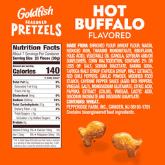 Goldfish Hot Buffalo Pretzels close-up highlights spicy aroma and savory crunch for on-the-go