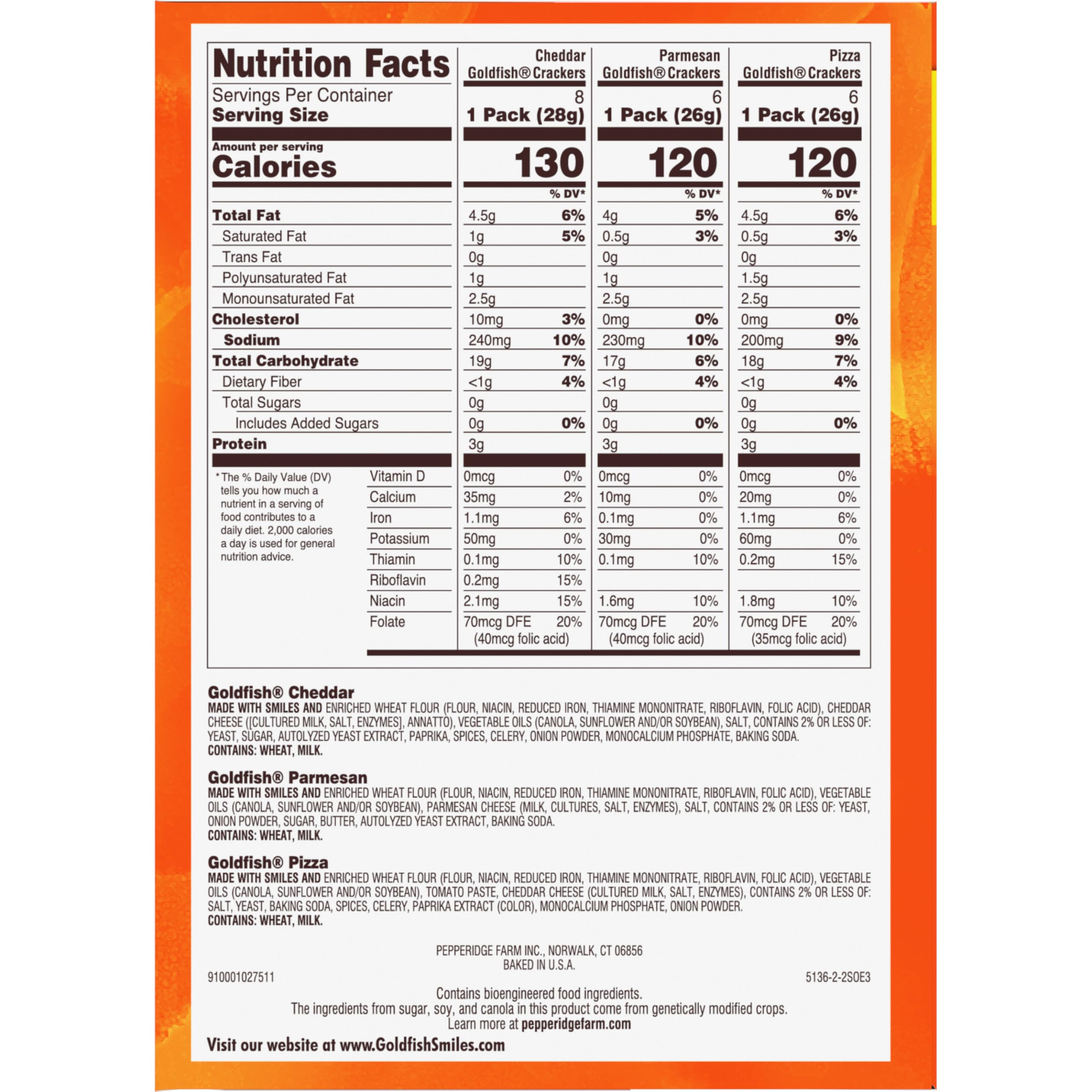 Goldfish single-serving packs, perfect for lunch sides or quick munching