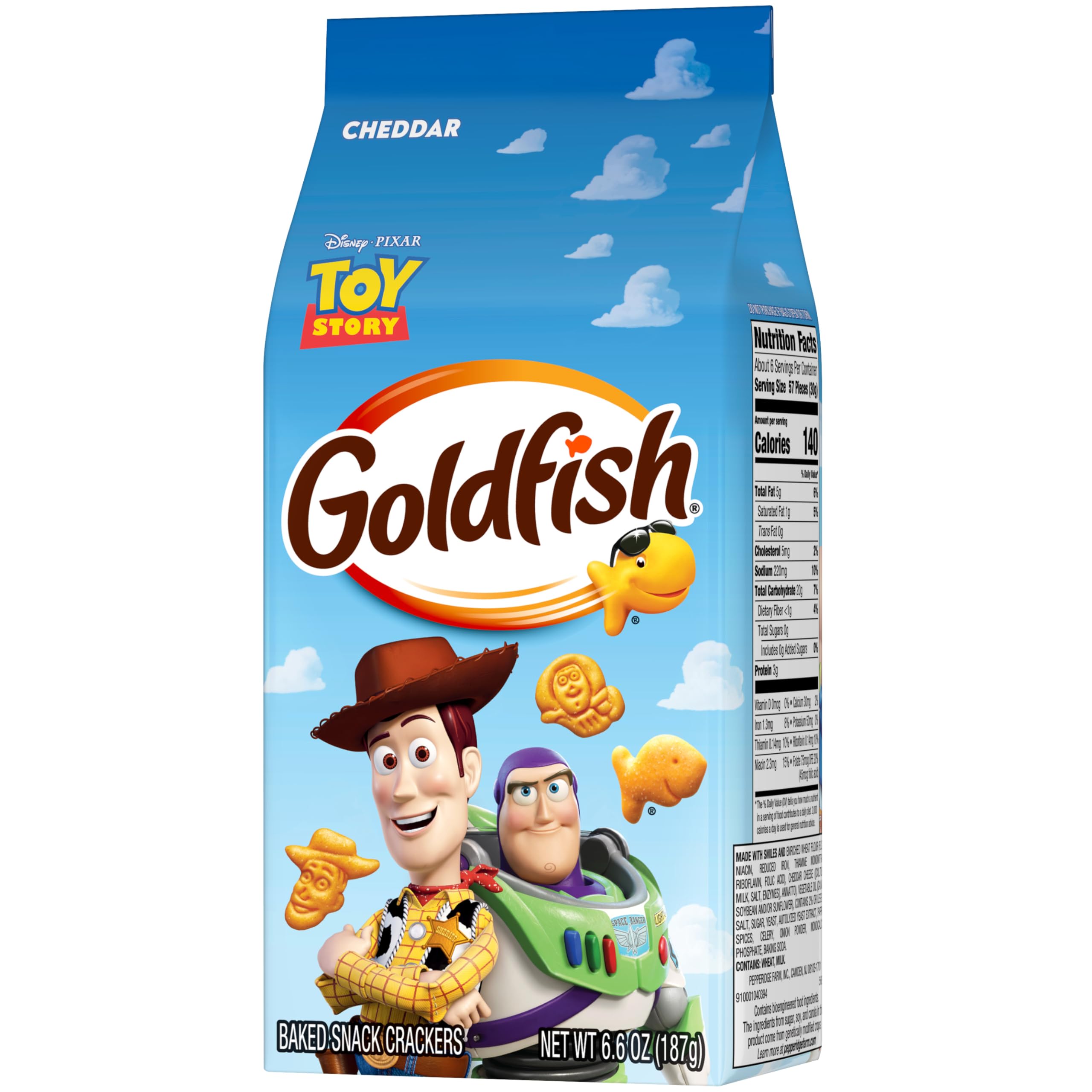 Goldfish crackers in a portable snack bag for on-the-go.
