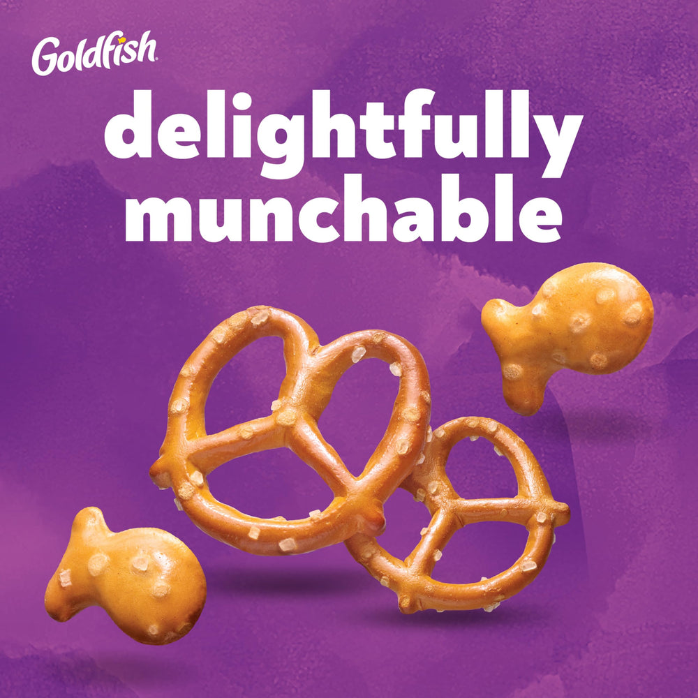 Lunchbox-ready Goldfish Pretzel Crackers keep snacks portable.