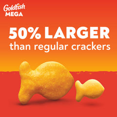 Goldfish Mega Bites crackers crisp texture close-up highlighting crunch