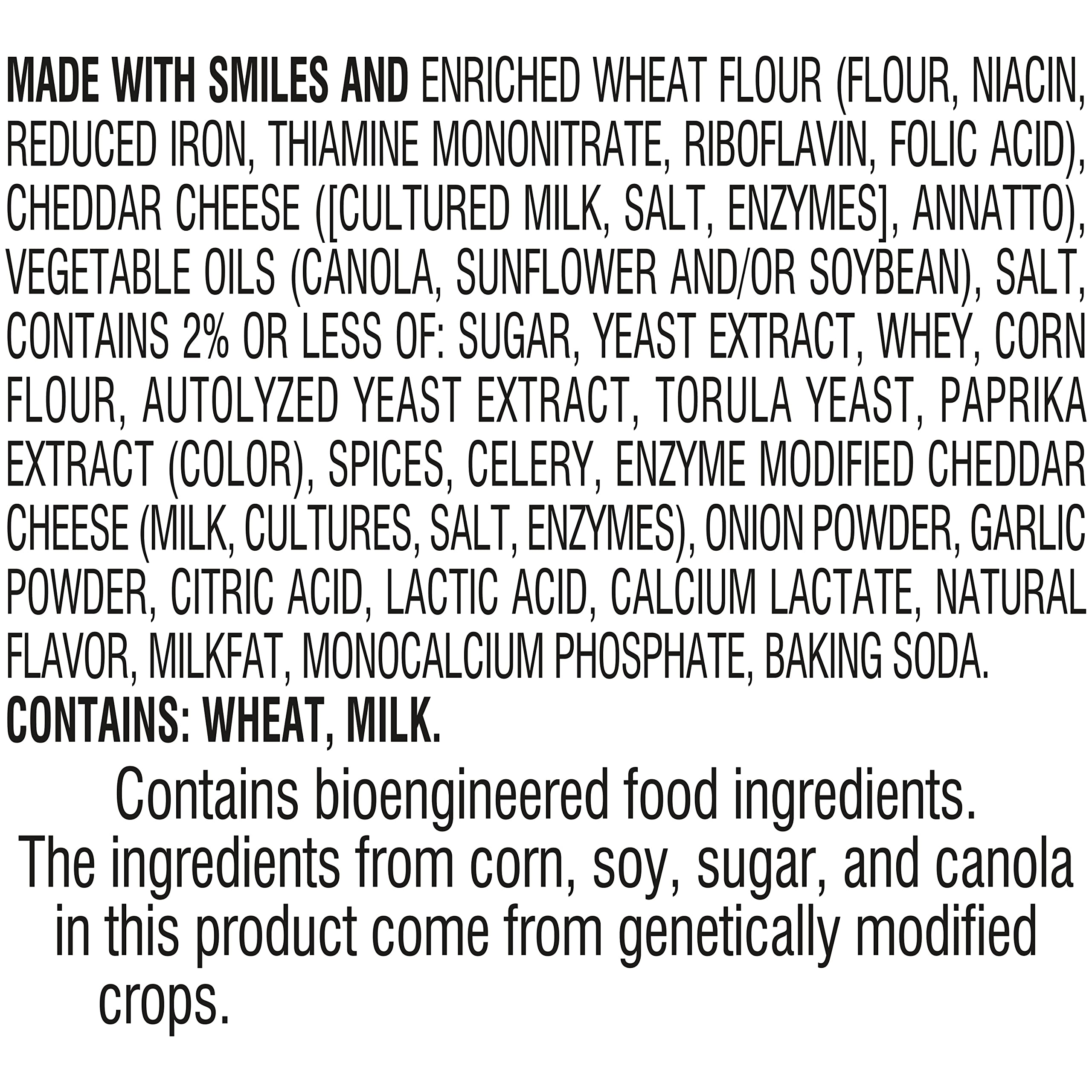 Goldfish nutrition label and ingredients panel, helpful for informed choices