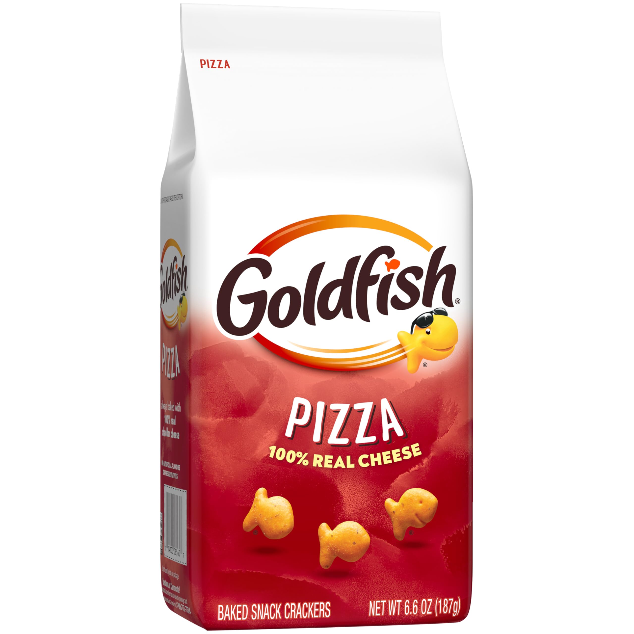 Family sharing Goldfish Pizza Crackers for movie night