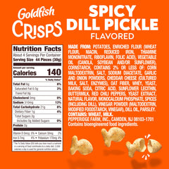Goldfish Spicy Dill Pickle crackers close-up—bold flavor and texture.