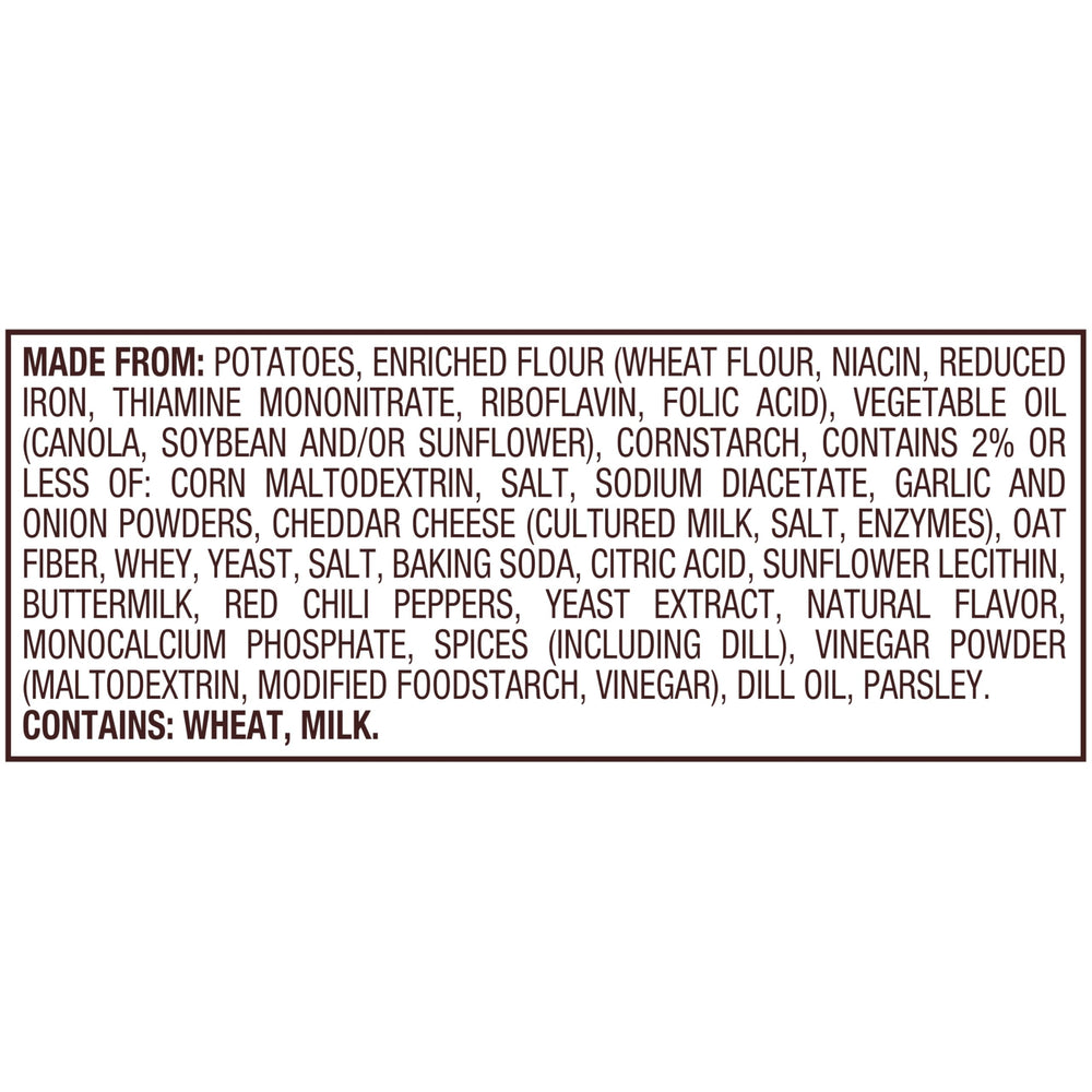 Packaging image shows Goldfish Crisps Spicy Dill Pickle for on-the-go snacking.