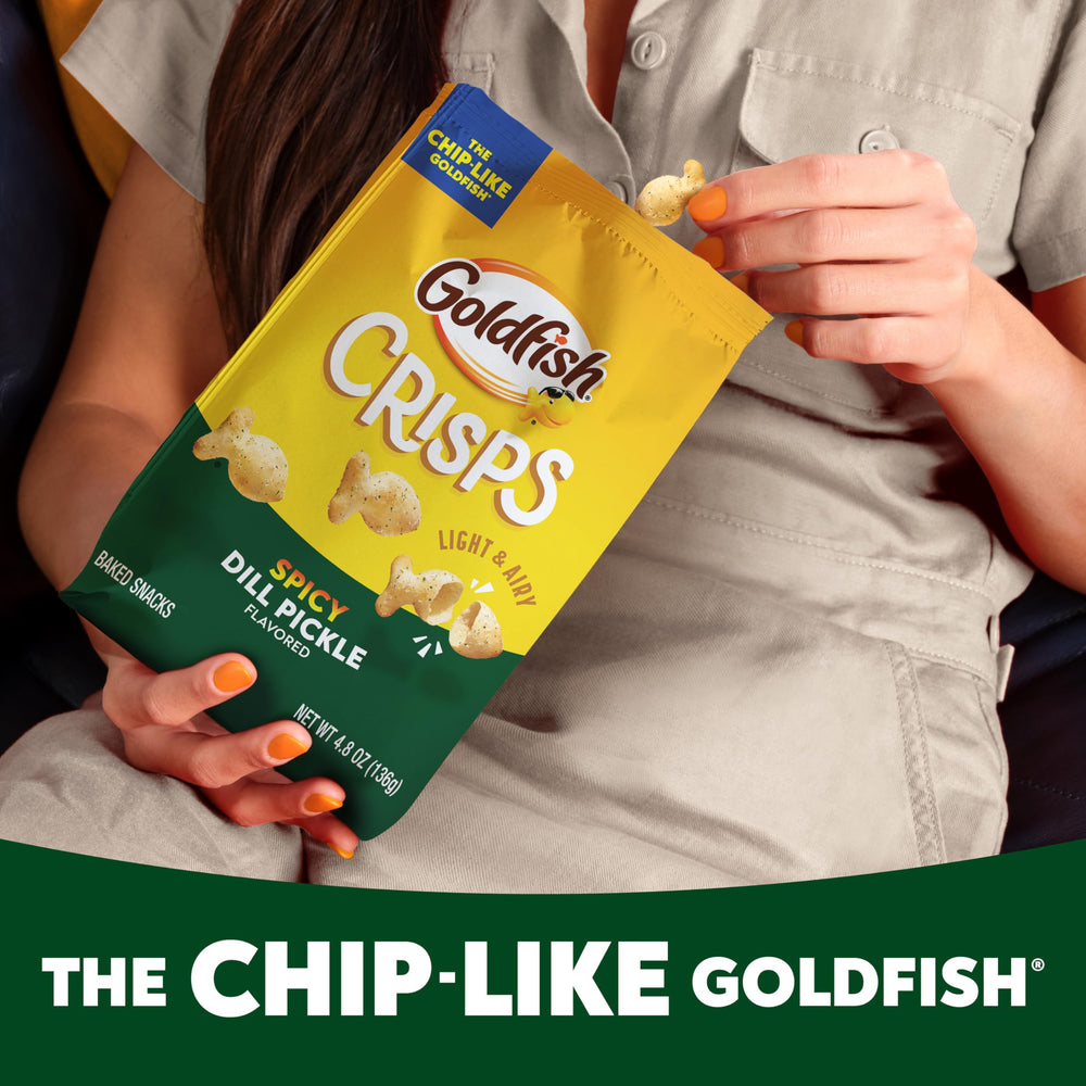 Goldfish Spicy Dill Pickle serving bowl—perfect for parties.