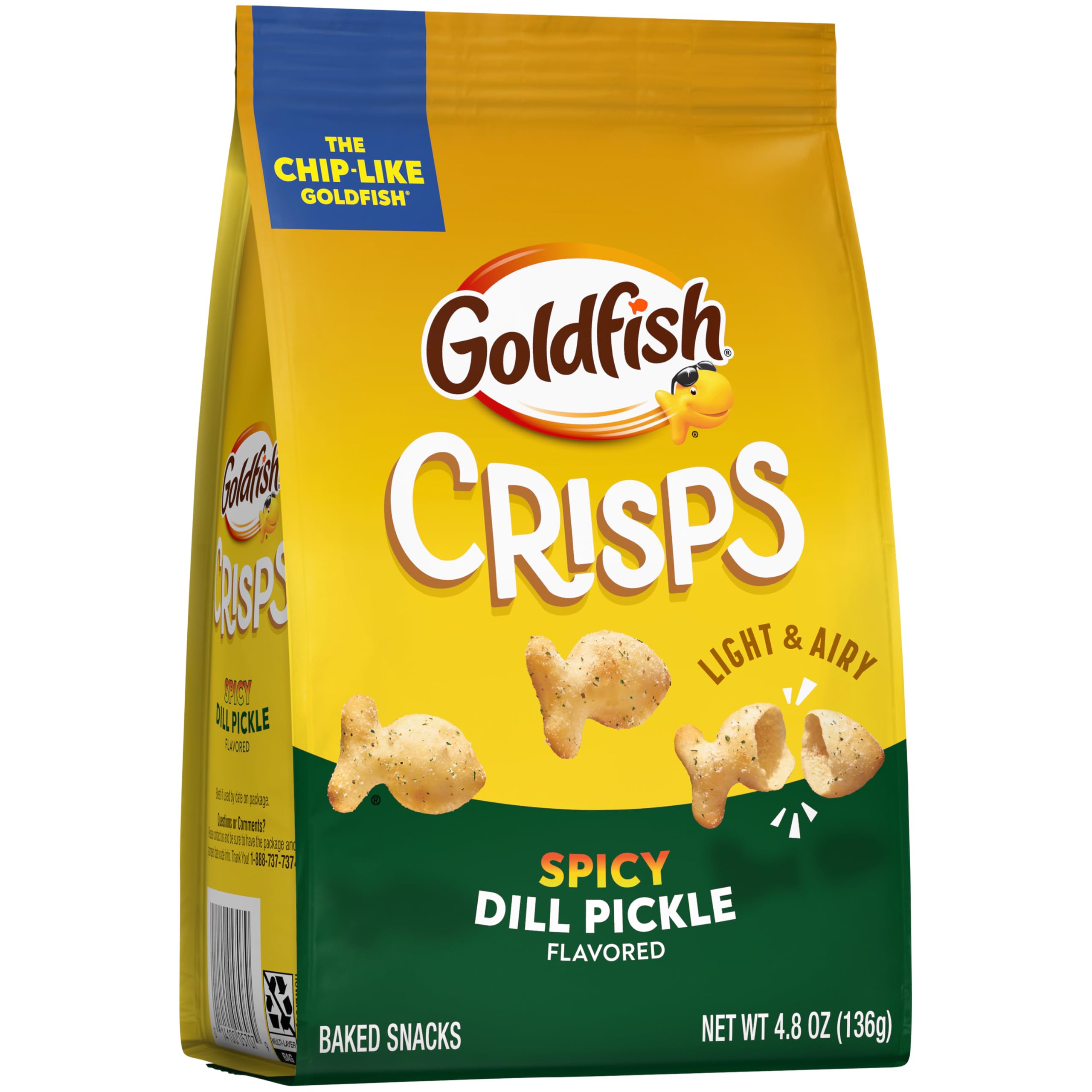 Goldfish Spicy Dill Pickle snack time—great during breaks.