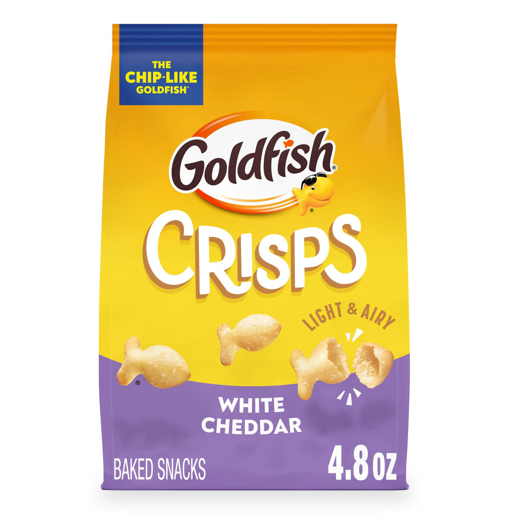 Goldfish White Cheddar baked crackers pack shot for on-the-go snacking