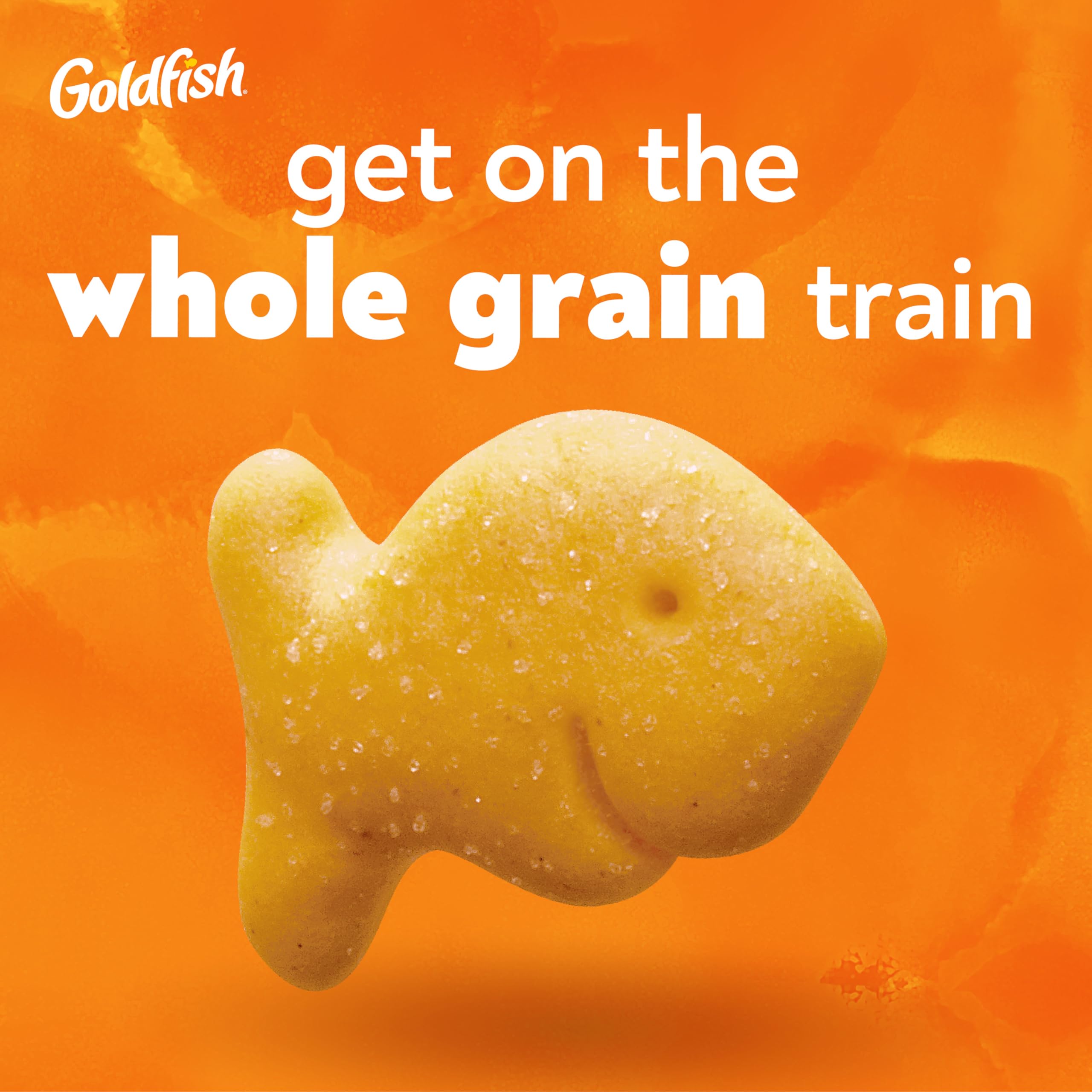 Goldfish crackers close-up with cheddar pieces and crisp texture
