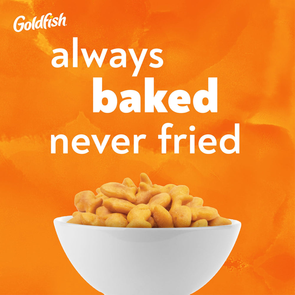 Goldfish whole grain cheddar crackers on a snack plate for sharing