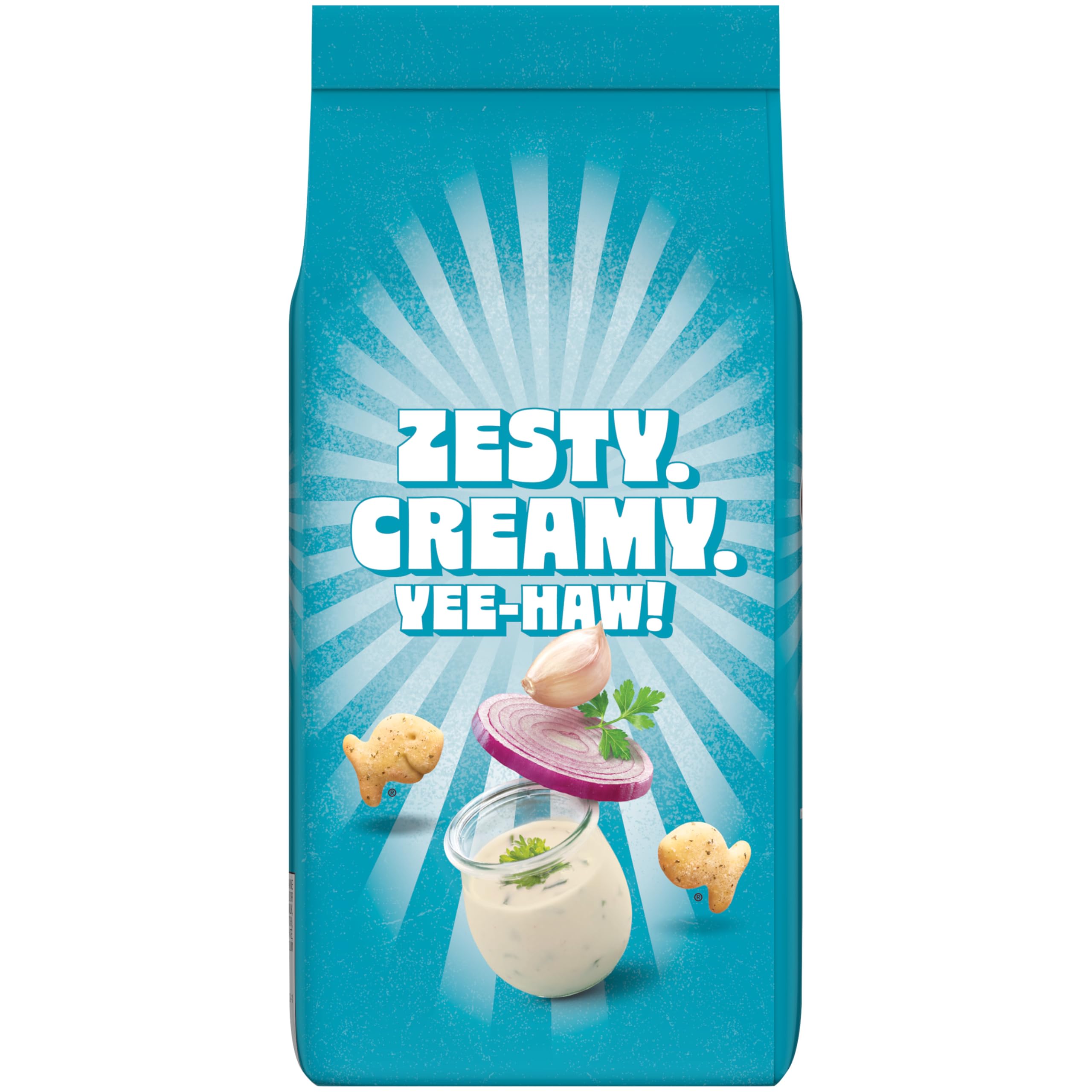 Goldfish Zesty Ranch crackers with friends, perfect for casual snacking.