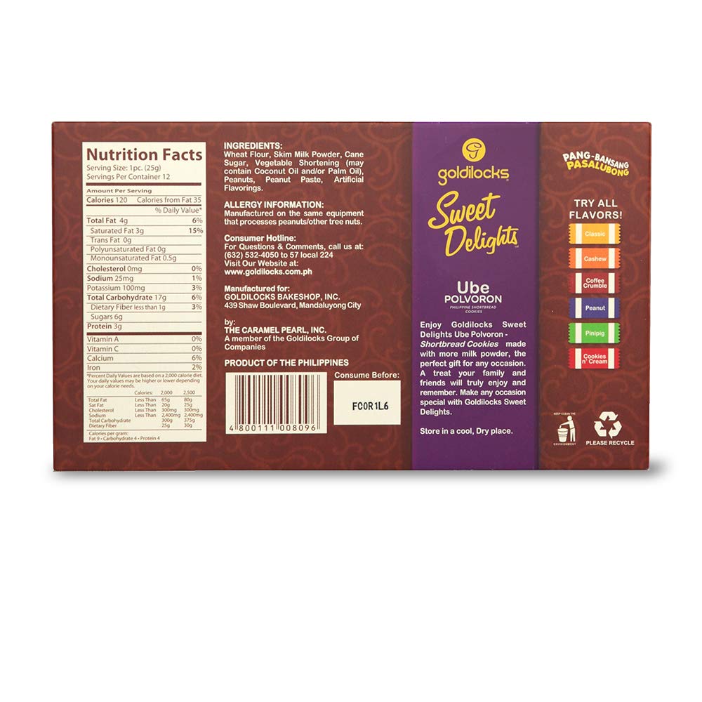 Goldilocks Ube Polvoron slices are ready to share, perfect for tea time.