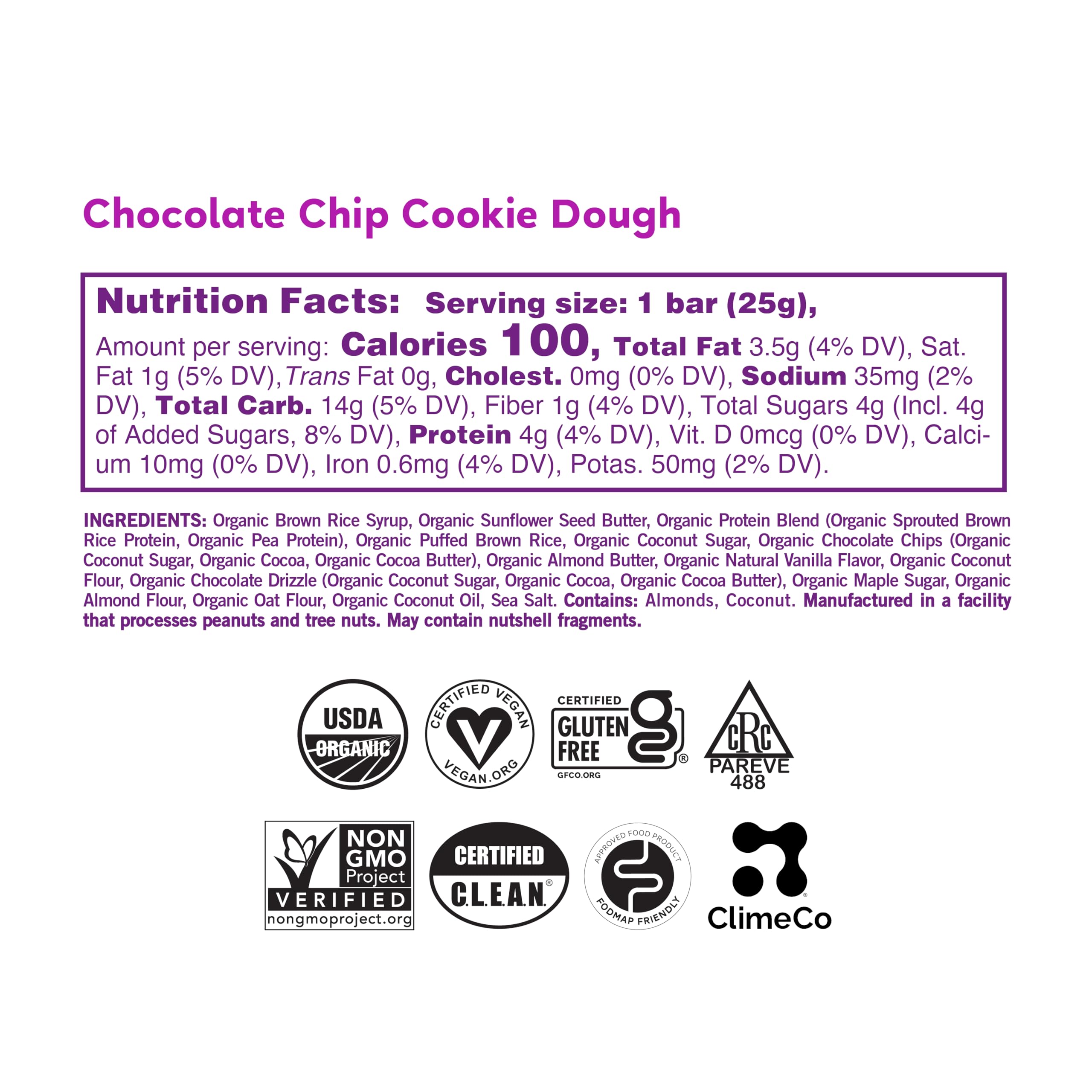 GoMacro Kids MacroBar packaging highlights organic, vegan, gluten-free ingredients for family-friendly snacking.