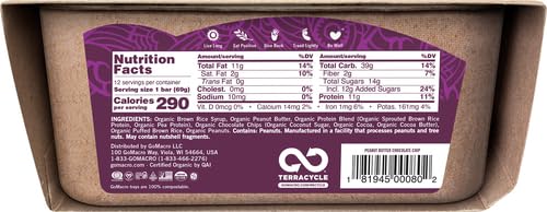 GoMacro MacroBar close-up of peanut butter and chocolate chips with organic ingredients