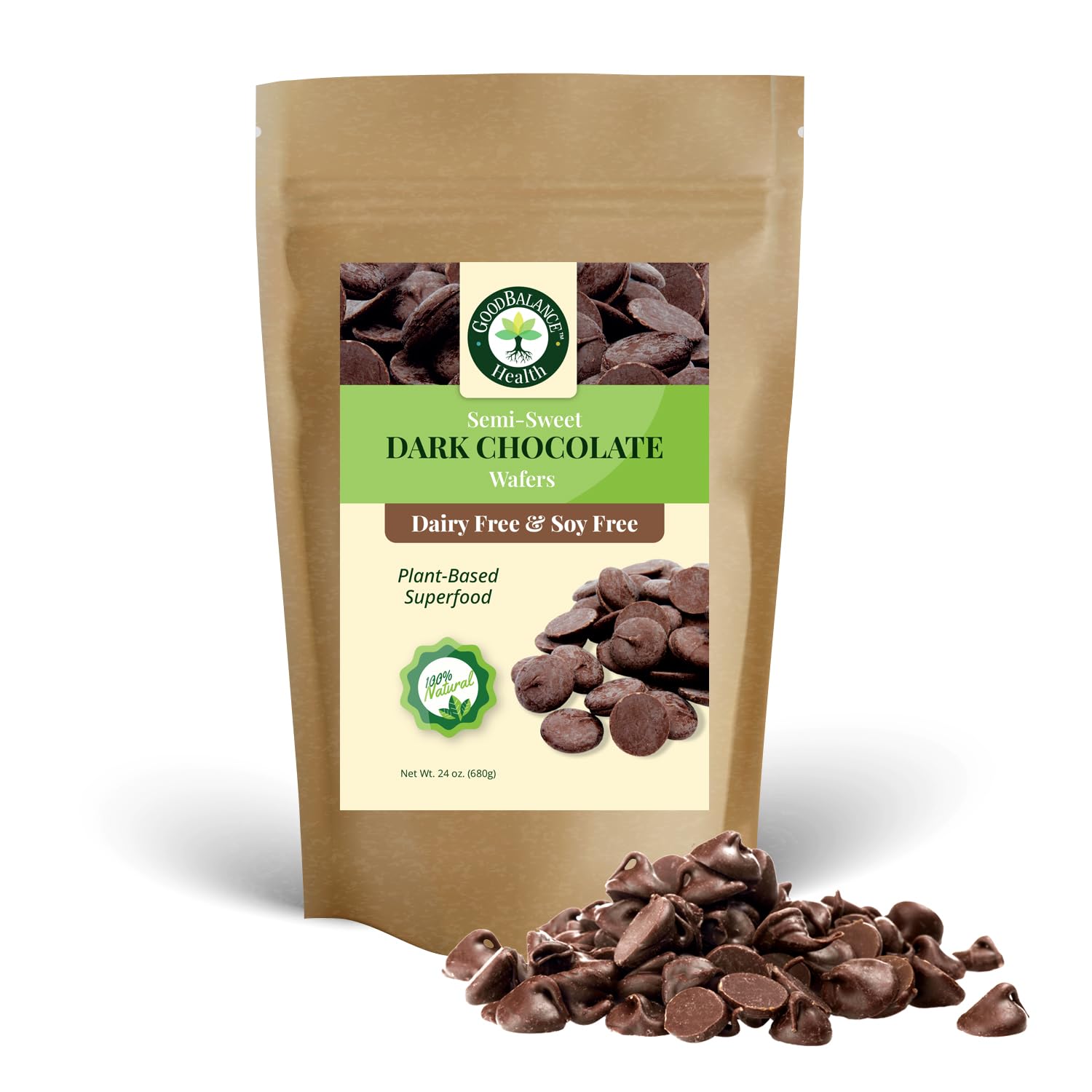 Good Balance Dark Chocolate Wafers melting in a bowl for silky coating