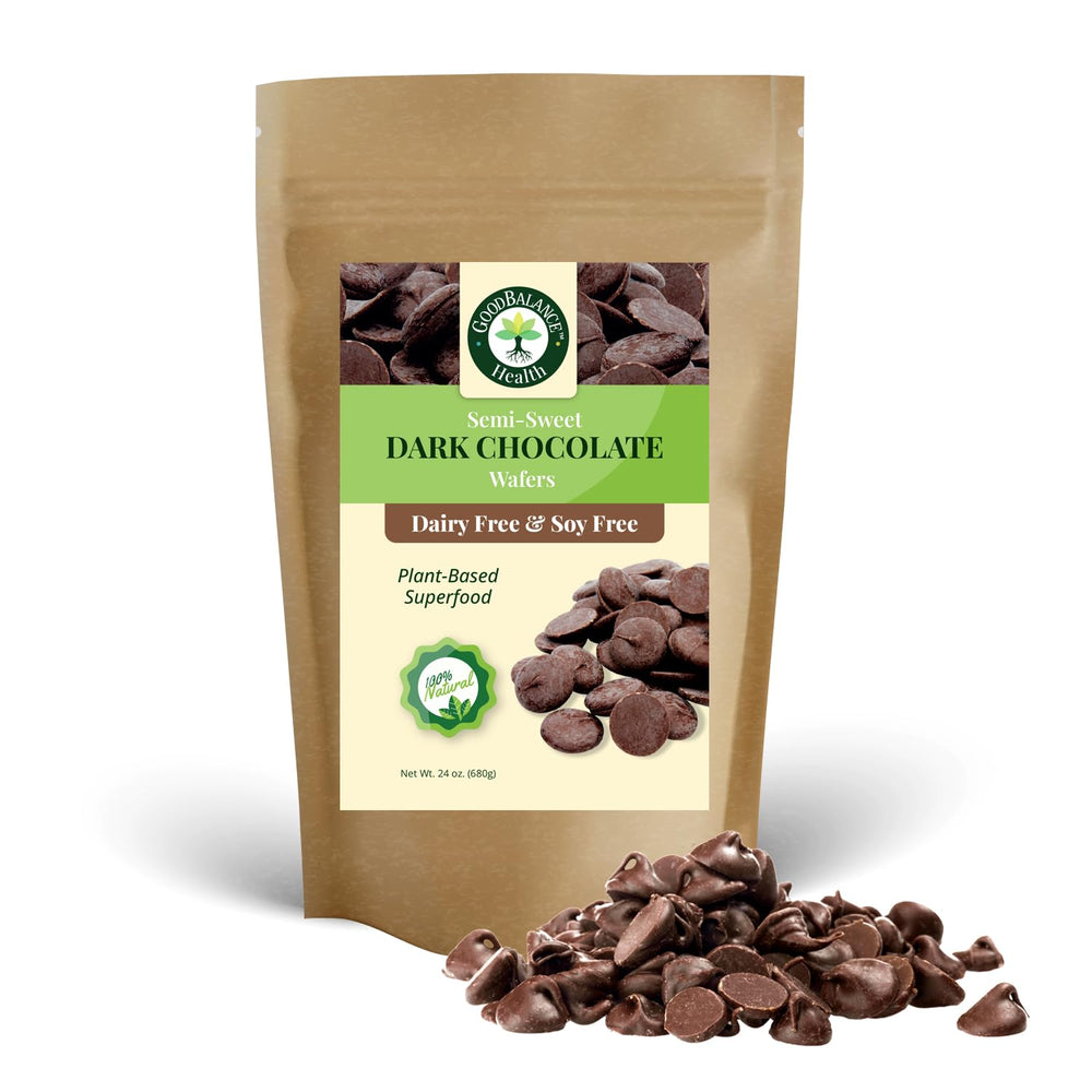 Good Balance Dark Chocolate Wafers melting in a bowl for silky coating