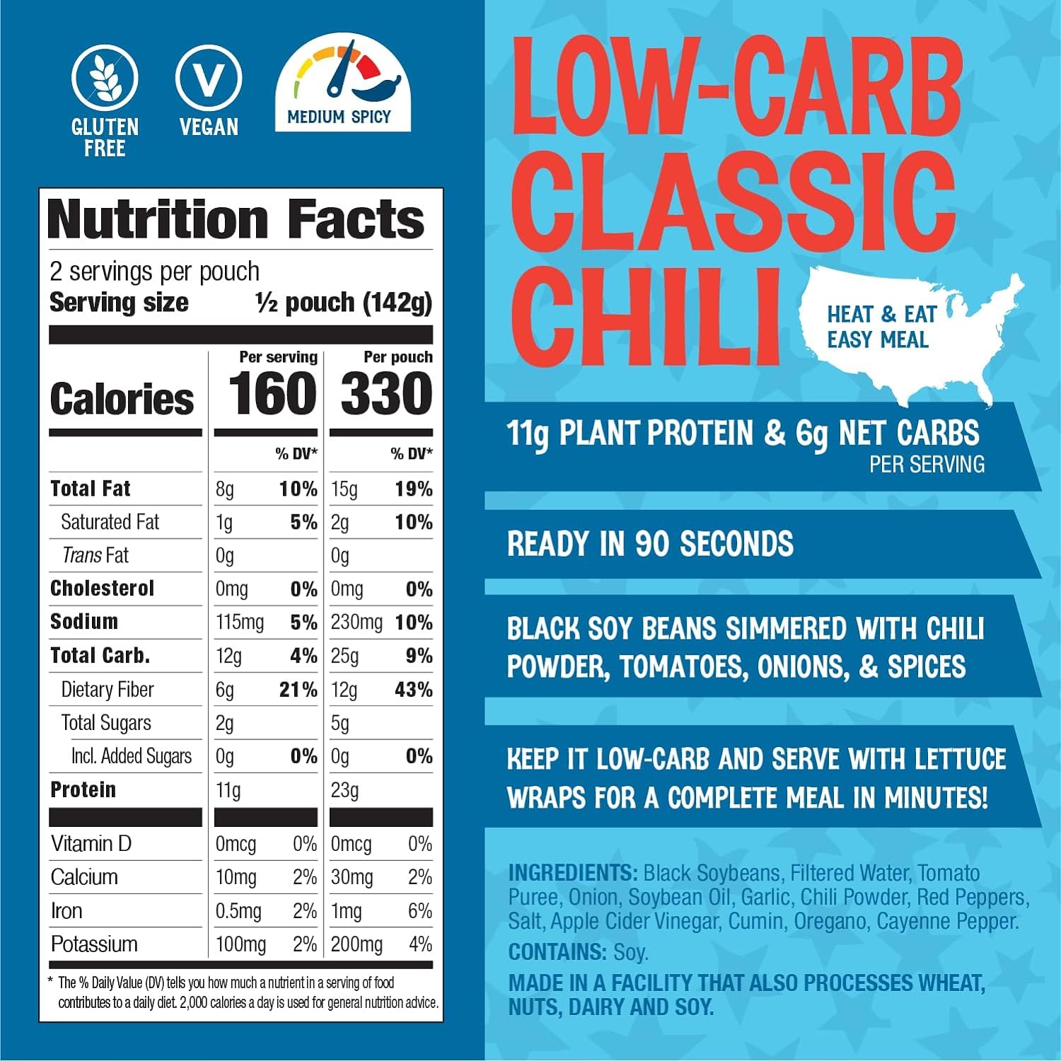 The Good Bean Heat and Eat pouch—microwave-ready for quick plant-based meal.