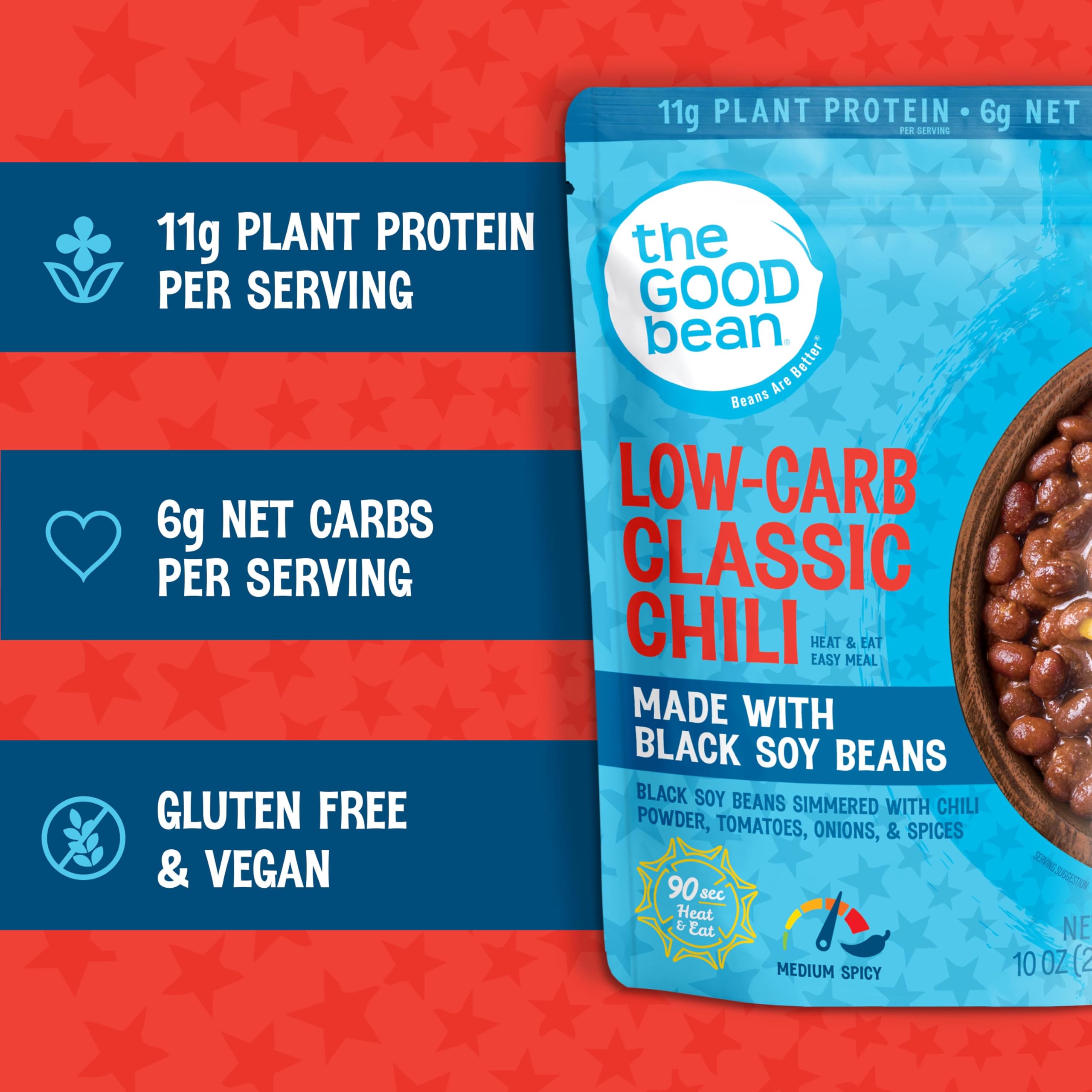 The Good Bean beans from USA family farms, gluten-free and vegan.