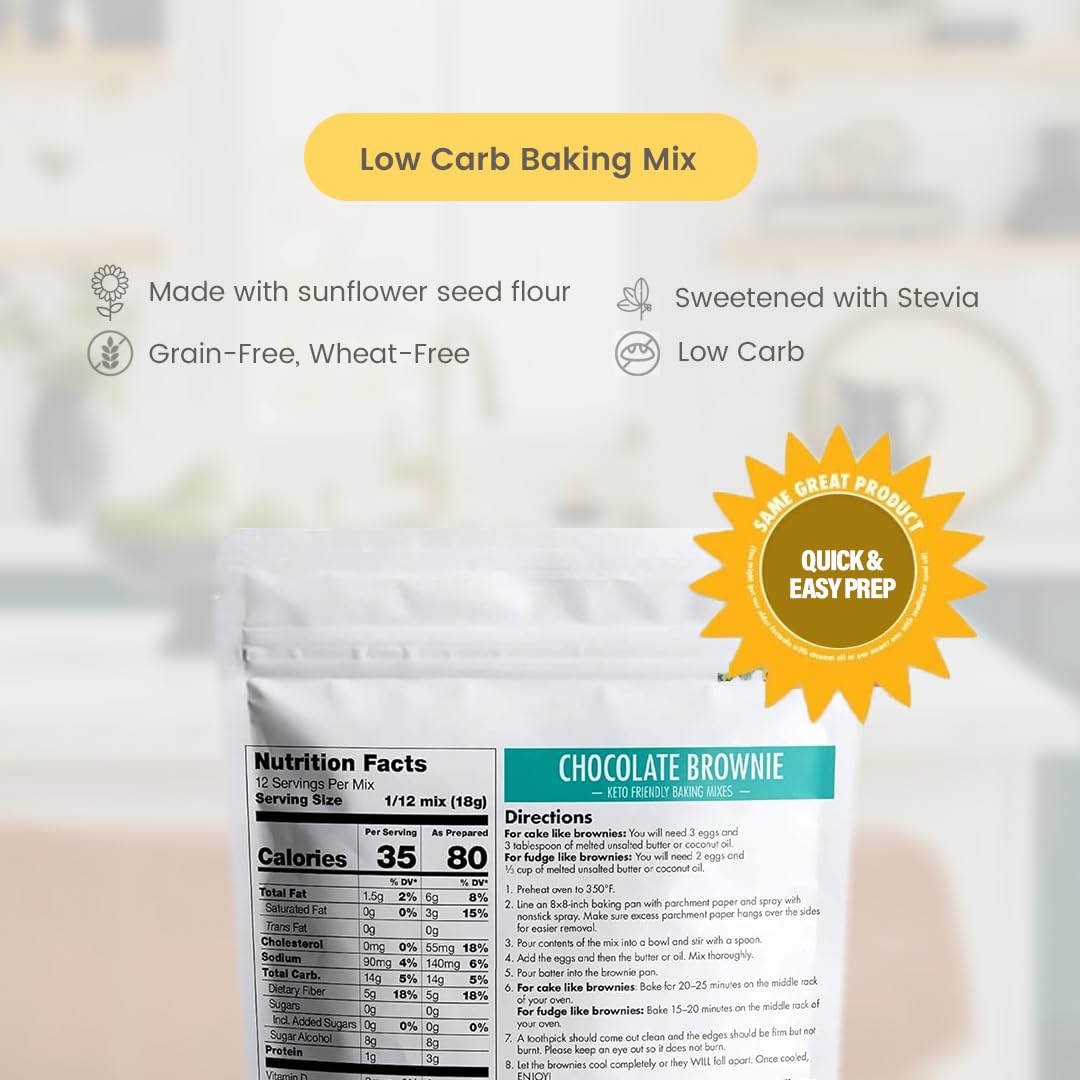 Good Dee's Chocolate Brownie Mix batter pour—quick prep for keto brownies