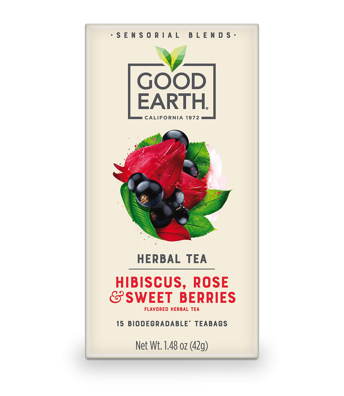 Good Earth Sensorials Hibiscus tea cup, caffeine-free refresh for your afternoon break.