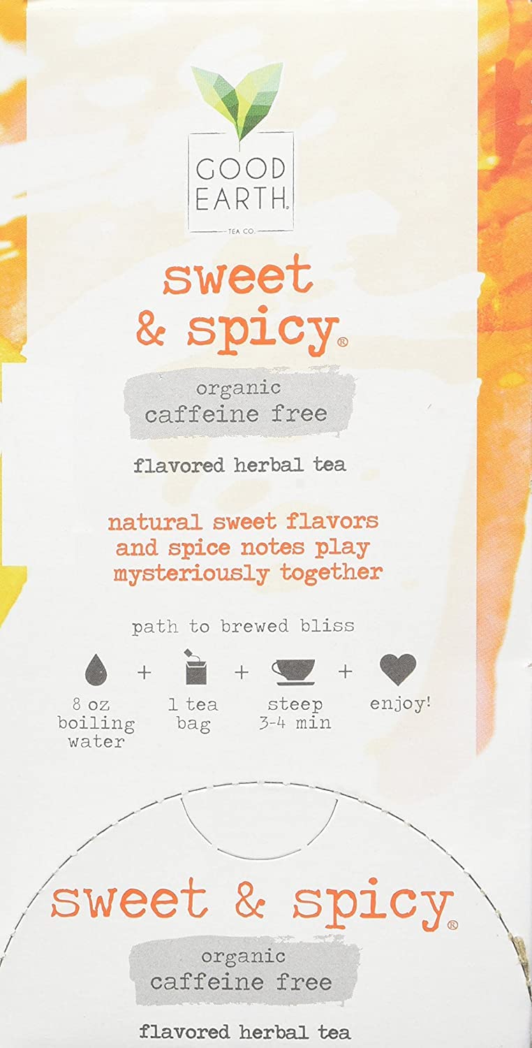 Good Earth Tea Co. 18 tea bags ready to brew, easy for on-the-go