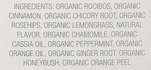 Close view of organic rooibos and spices in Good Earth Tea Co blend.