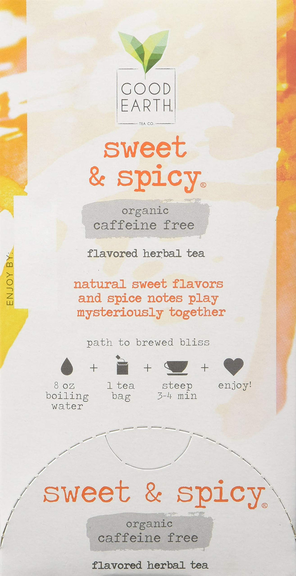 Box of Good Earth Tea Co Organic Sweet & Spicy with 18 tea bags.