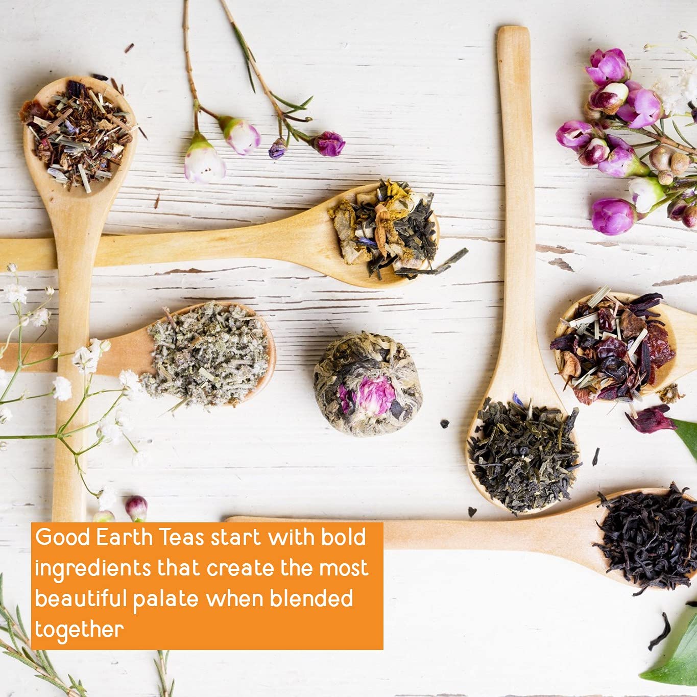 Kosher and gluten-free labeling on Good Earth Tea Sweet & Spicy box.