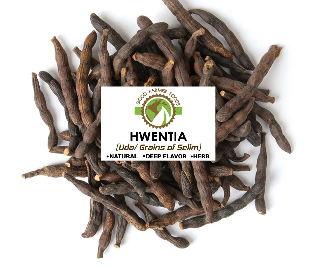 Good Farmer Foods Grains of Selim Hwentia spice pack enhances stews with deep aroma.