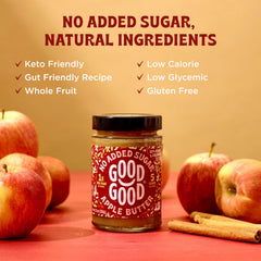 Good Good Apple Butter ingredients closeup highlights real fruit and natural sweeteners