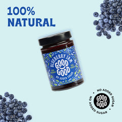 Good Good Blueberry Jam on toast, a sugar-conscious breakfast.