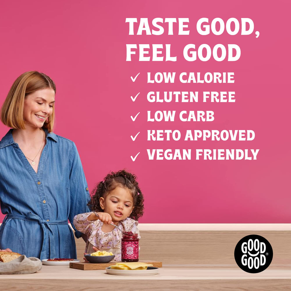 Good Good Cherry Jam keto-friendly snack idea with spoonful on yogurt