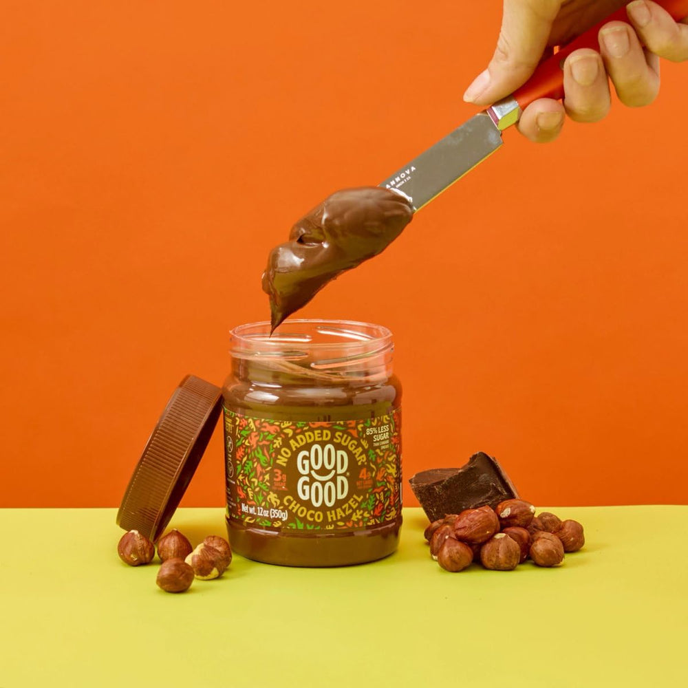 Good Good Choco Hazel Spread breakfast plate demonstrates versatile topping for cereals