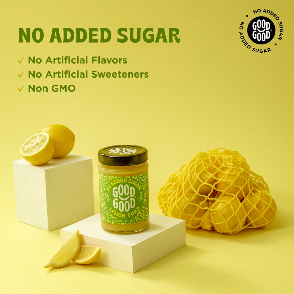 GOOD GOOD Pack of 2 lemon curd jars for versatile vegan snacking.