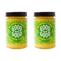 GOOD GOOD No Added Sugar Lemon Curd jar highlights a low-sugar indulgence.