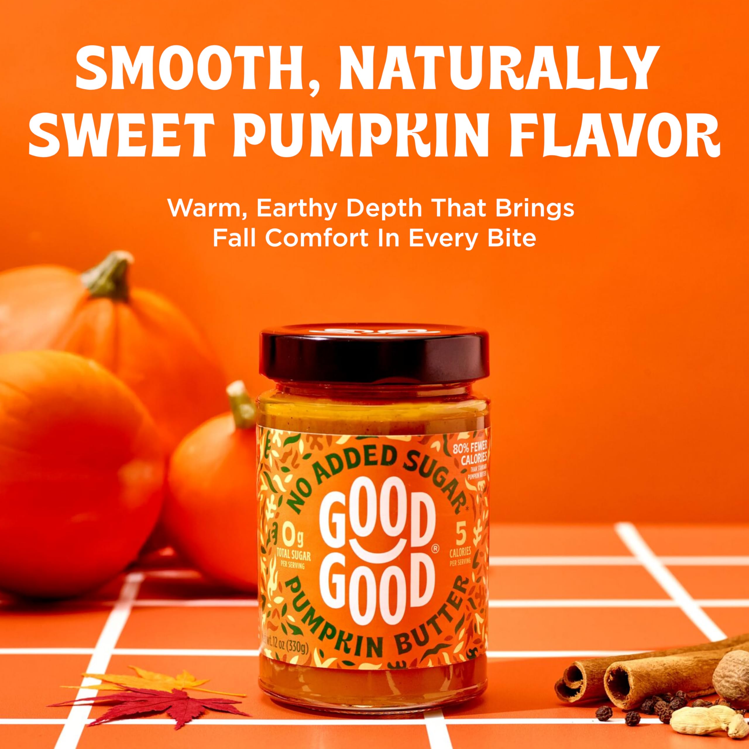 Pouring pumpkin butter into yogurt for a fruity snack.